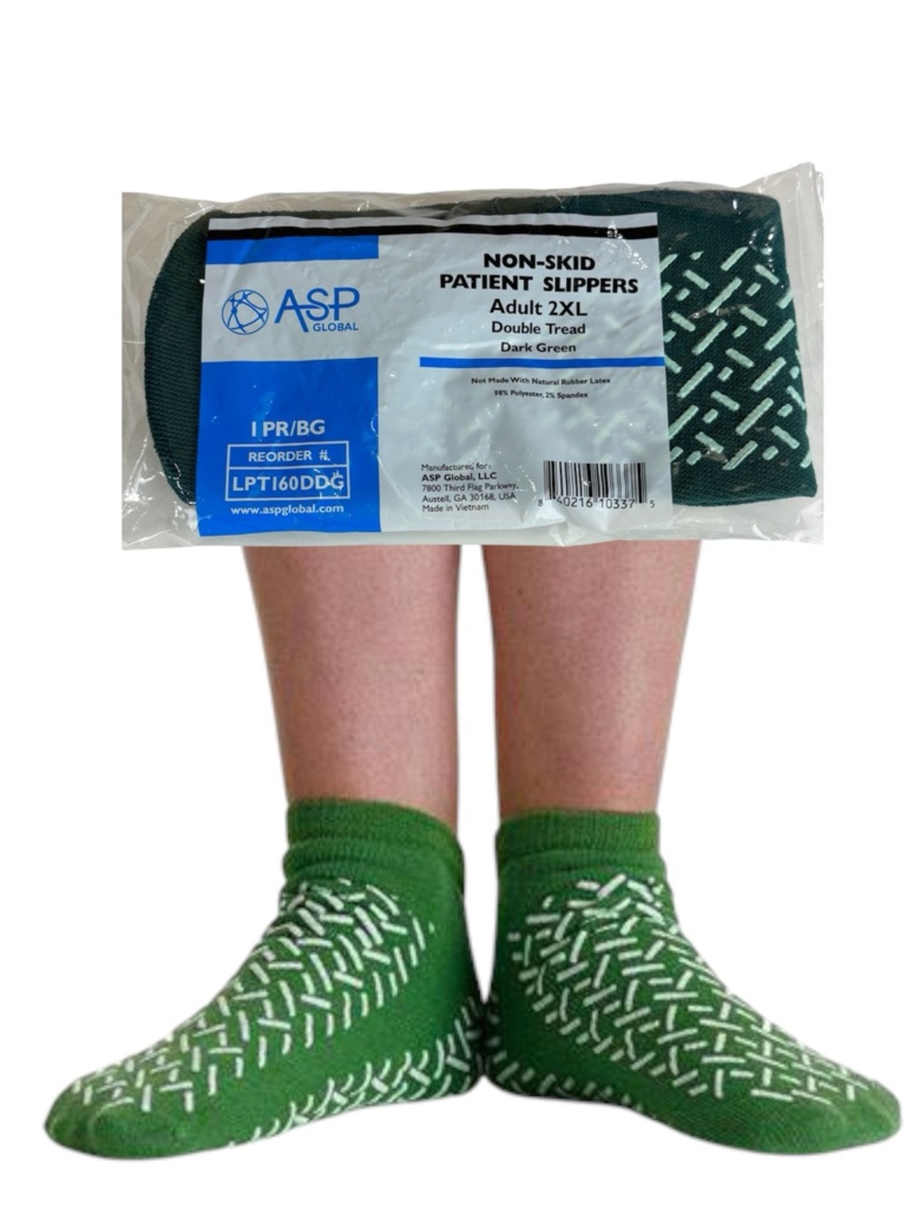 Medline green  Double-Tread Patient Non-Slip Socks XL